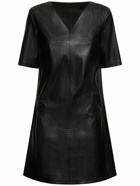 MAX MARA - Eliot Embossed Faux Leather Mini Dress