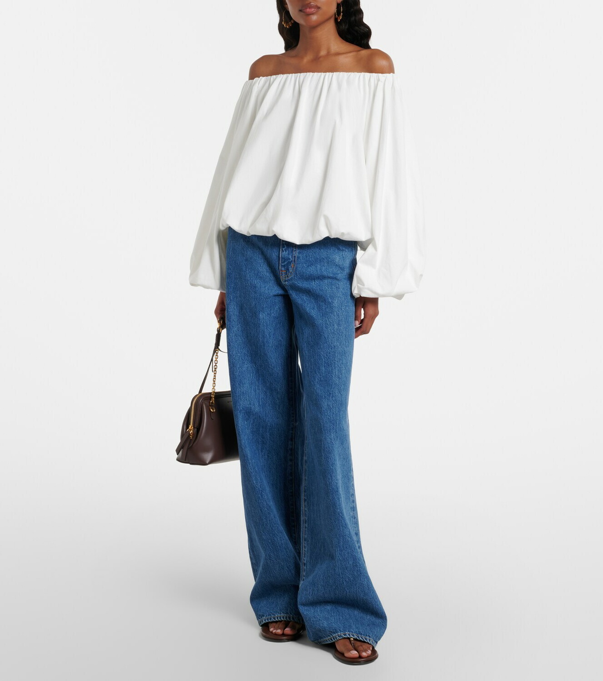 Dorothee Schumacher Soft Volume cotton poplin off-shoulder top