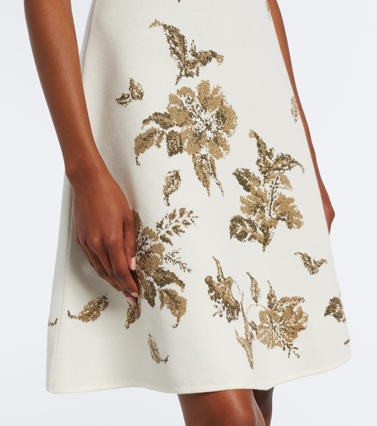 Oscar de la Renta Knitted floral jacquard minidress
