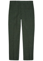 Sunspel Tapered-leg Linen Trousers Dark Green