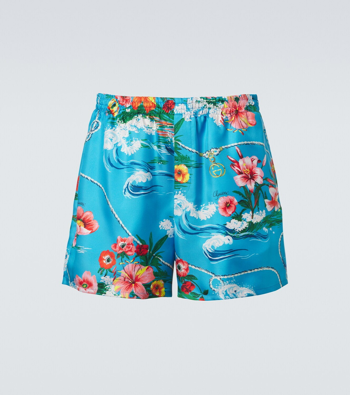 Gucci Floral silk twill shorts