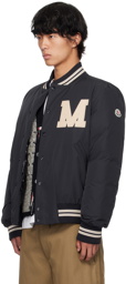 Moncler Navy Lateltin Down Bomber Jacket