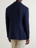 Ralph Lauren Purple label - Herringbone Cotton, Silk and Linen-Blend Blazer - Blue
