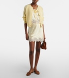 Dôen Giulietta lace-trimmed silk miniskirt
