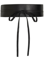 Eileen Fisher Wraparound Leather obi Belt Black