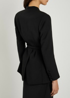 Huishan Zhang Keiran Crystal-embellished Wool Blazer Jacket Black