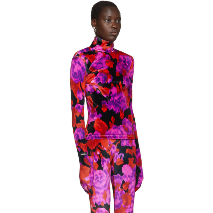 Richard Quinn Red Floral Turtleneck