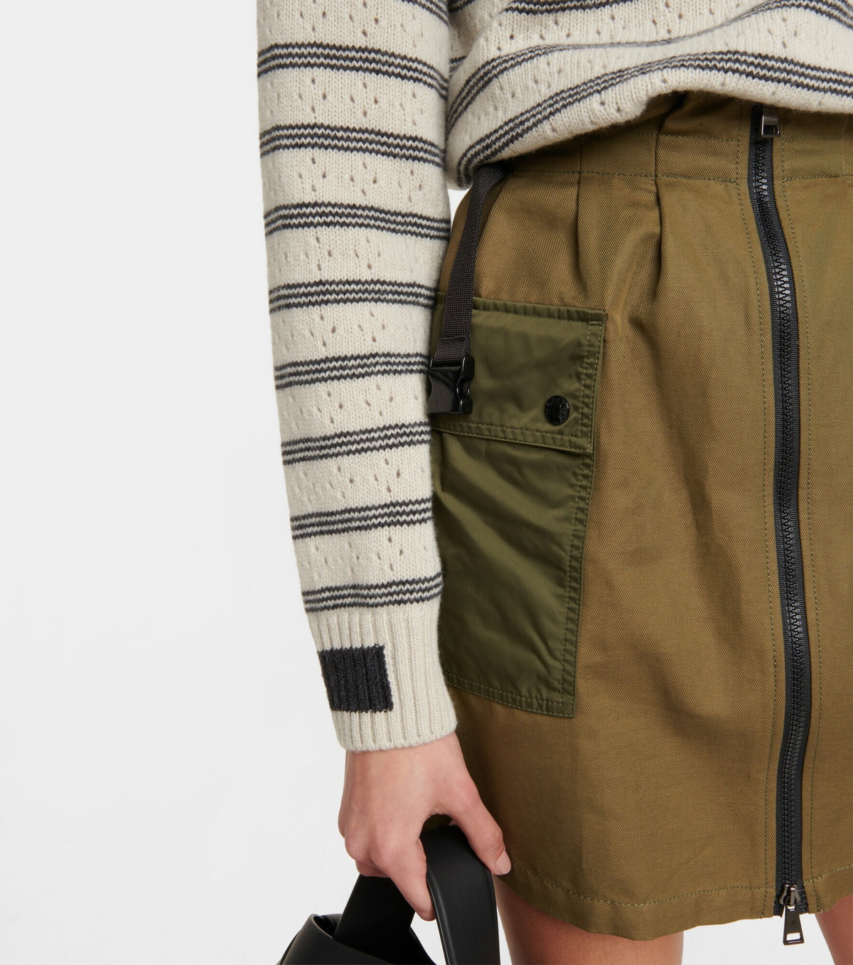 Moncler - Striped pointelle-knit wool sweater