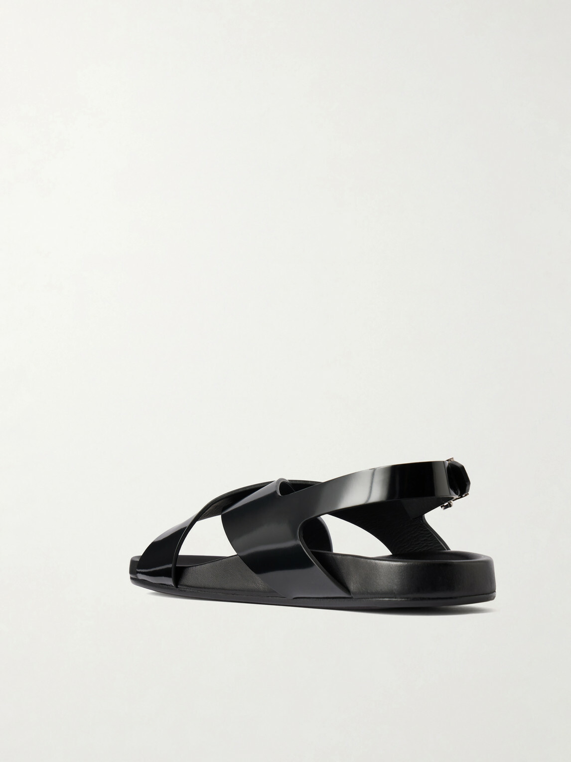 SAINT LAURENT - Helios 10 Cassandre-Embellished Leather Sandals - Black