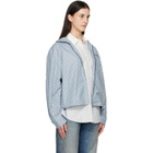 Acne Studios Blue Hooded Check Jacket