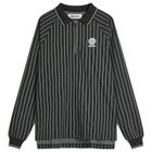 Metalwood Studio Men's Ribbed Long Sleeve Polo in Black