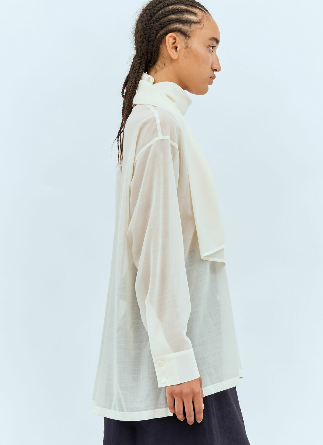 Issey Miyake Sheer Shirt With Shawl
