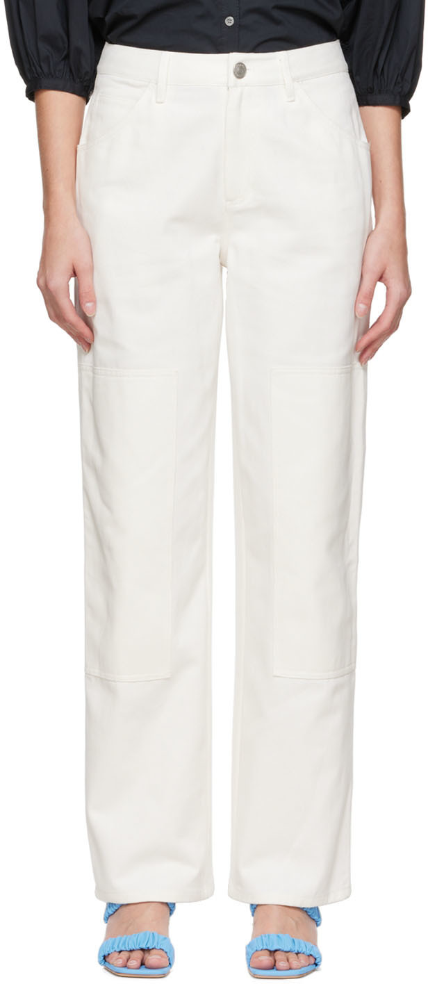 Staud White Painter Trousers Staud