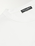 DOLCE & GABBANA - Logo-Print Cotton-Blend Jersey T-Shirt - White