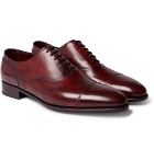 John Lobb - Alford Museum Burnished-Leather Cap-Toe Oxford Shoes - Burgundy