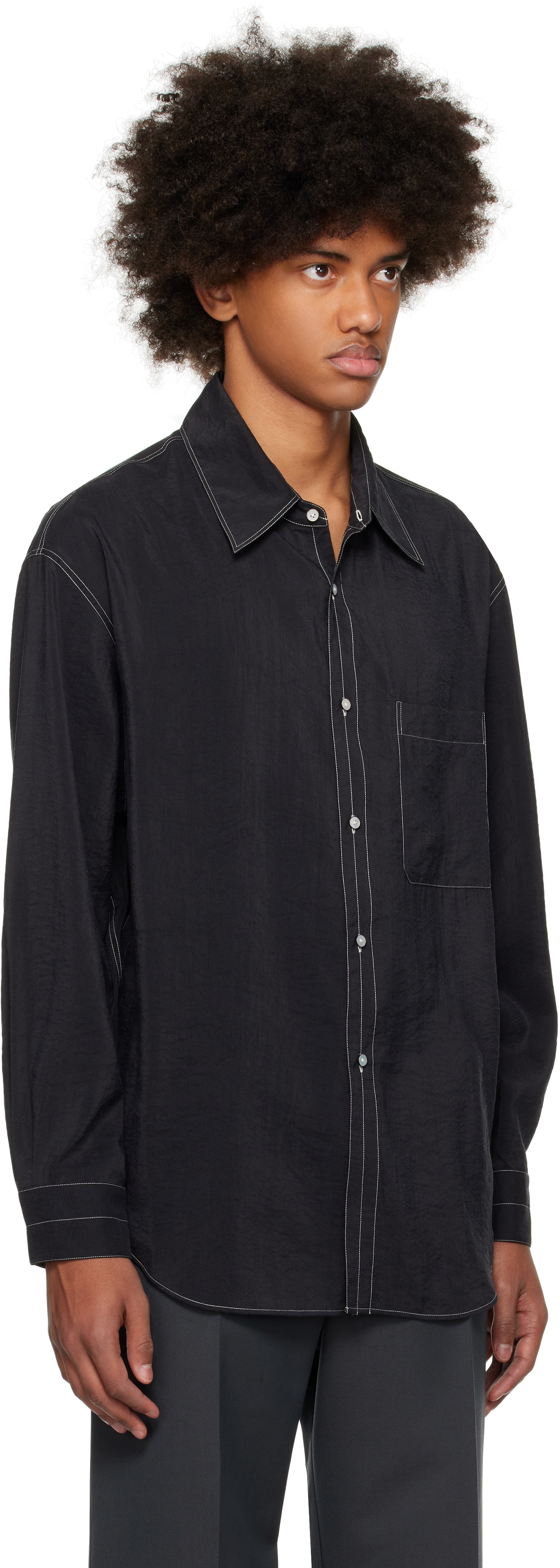 LEMAIRE Black Easy Shirt Lemaire
