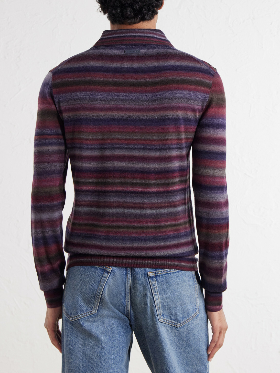 Dolce&Gabbana - Striped Wool Polo Shirt - Red