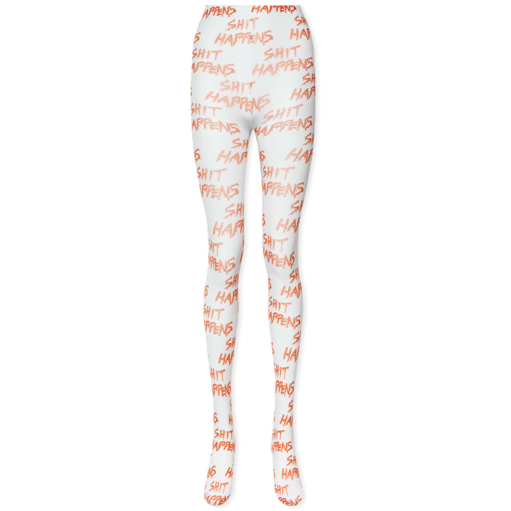 Ashley Williams White & Multicolor Cat Tights