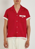 Bode Heart Deco Embroidered Cotton Shirt Red And White