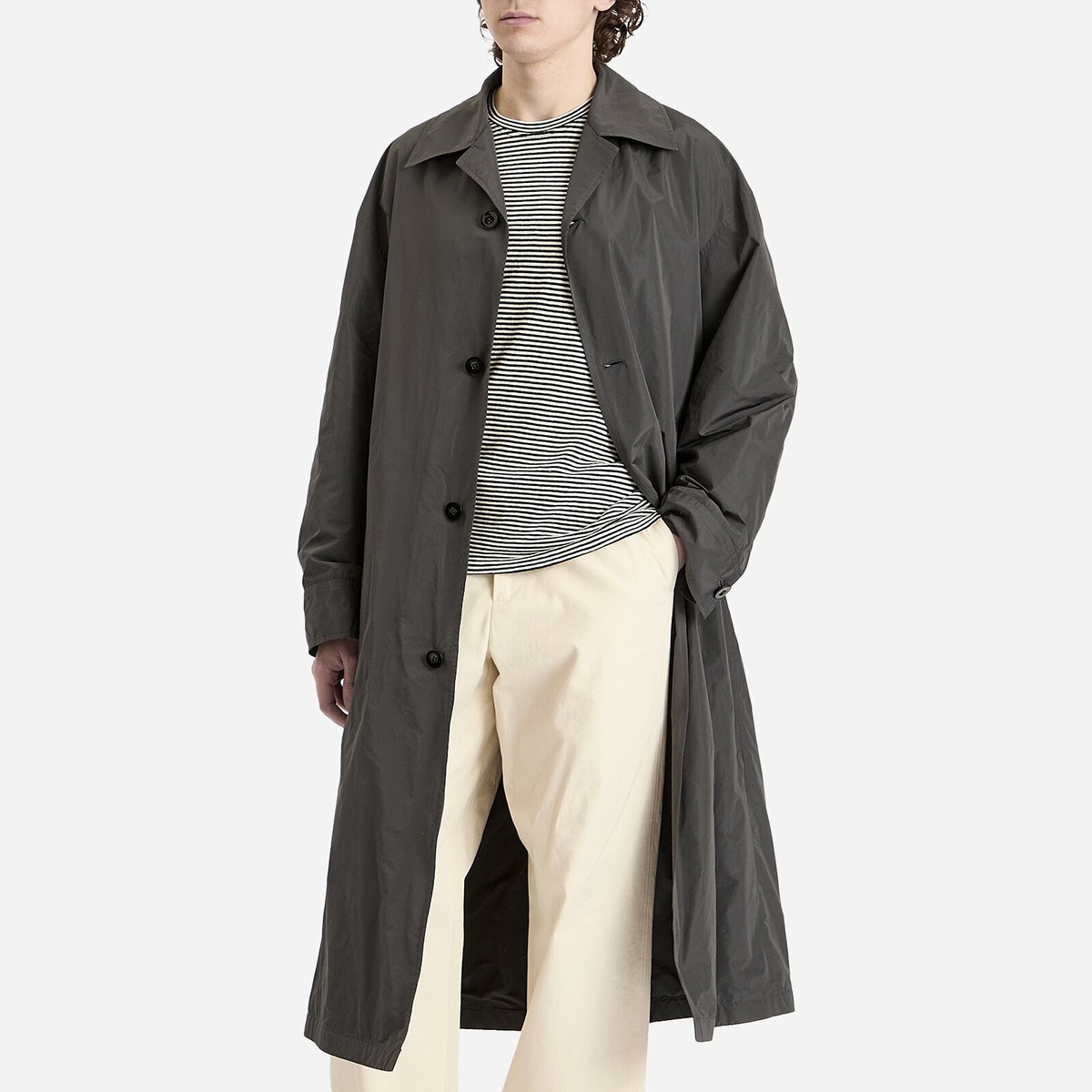 Jil Sander Men's Sport Trench Coat in Asphalt Jil Sander