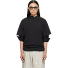 sacai Black Cotton Jersey T-shirt
