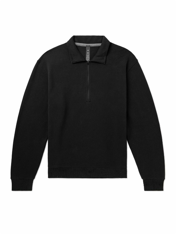 Photo: Lululemon - Steady State Cotton-Blend Jersey Half-Zip Sweatshirt - Black