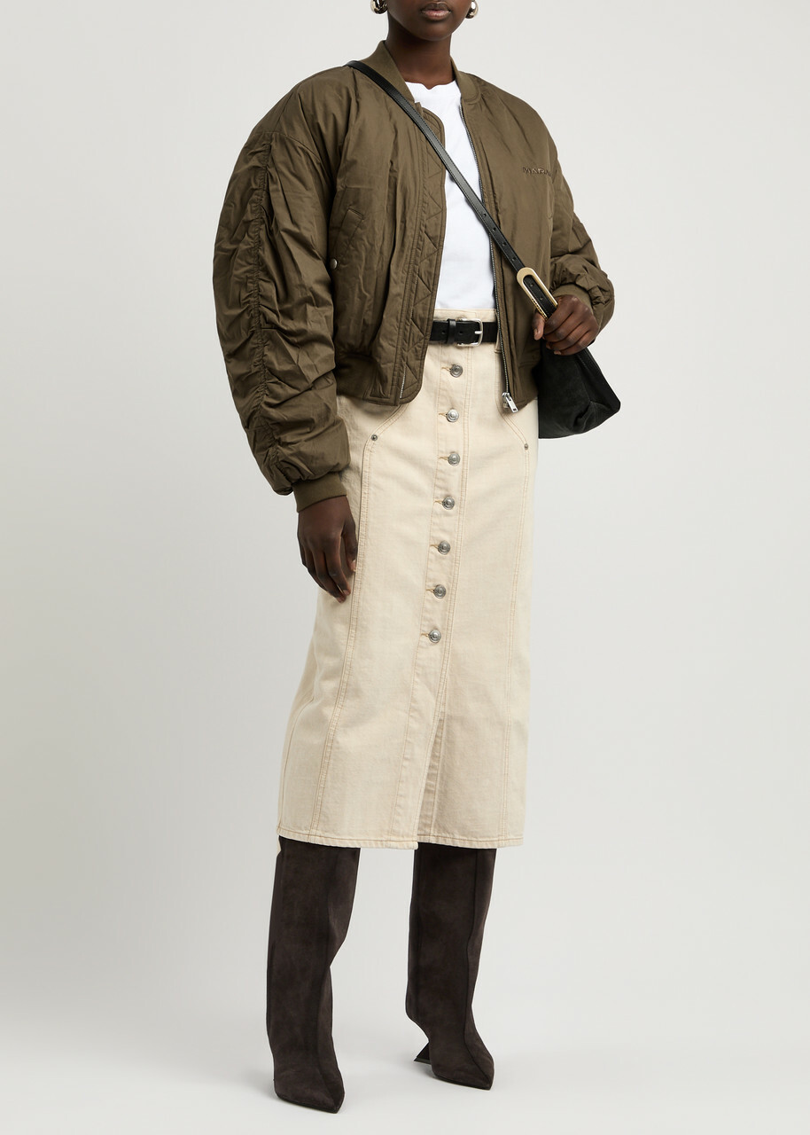 Isabel Marant étoile Bessime Cotton-blend Bomber Jacket Khaki