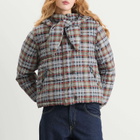 Damson Madder Women's Pearl Tartan Check Puffer Jacket in Multi