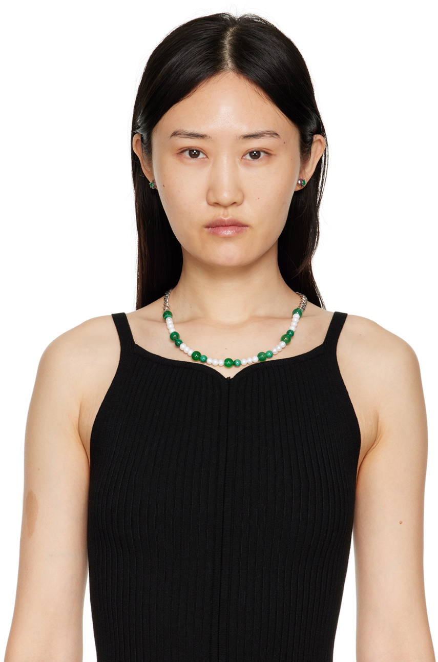 VEERT Gold 'The Amethyst & Green Onyx' Earrings