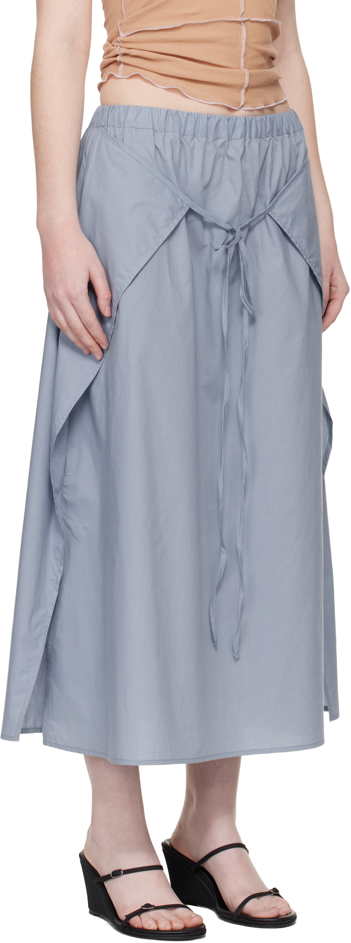 Baserange Blue Decti Maxi Skirt