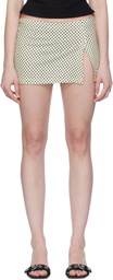 Miaou Off-White & Navy Micro Miniskirt