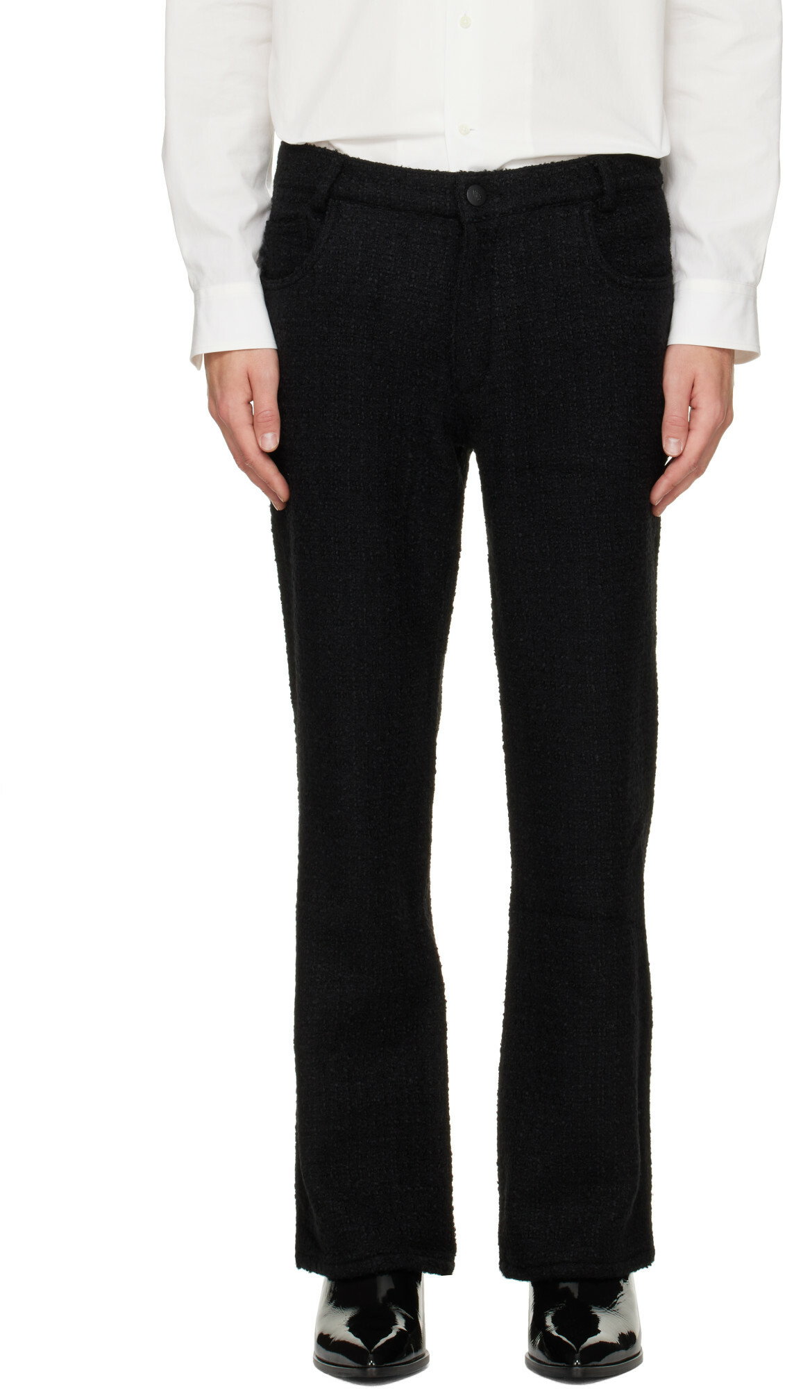 Ernest W. Baker Black Flare Trousers