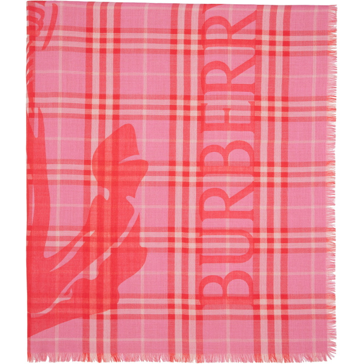 Photo: Burberry Pink & Red EKD Check Scarf