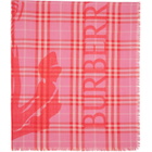Burberry Pink & Red EKD Check Scarf