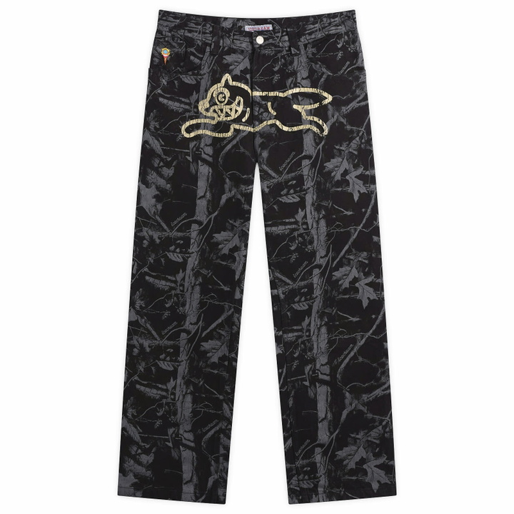 Photo: ICECREAM Men's Tree Camo Double Scoop Denim Pants in Black
