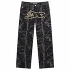ICECREAM Men's Tree Camo Double Scoop Denim Pants in Black