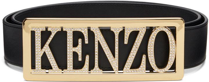 Photo: Kenzo Black Kenzo Paris 'KENZO Buckle' Large Belt
