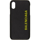 Balenciaga Black Leather Logo iPhone X Case