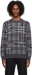 Burberry Black & Grey Contrast Check Sweater