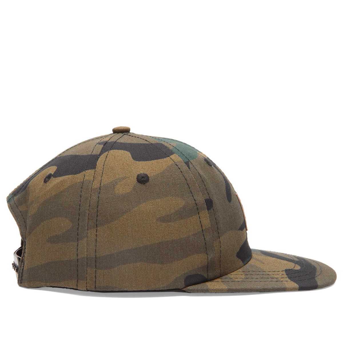 Randy's Garments Men's Randy’s Garments  5 Panel Logo Snapback Cap in Woodland Camo Twill 