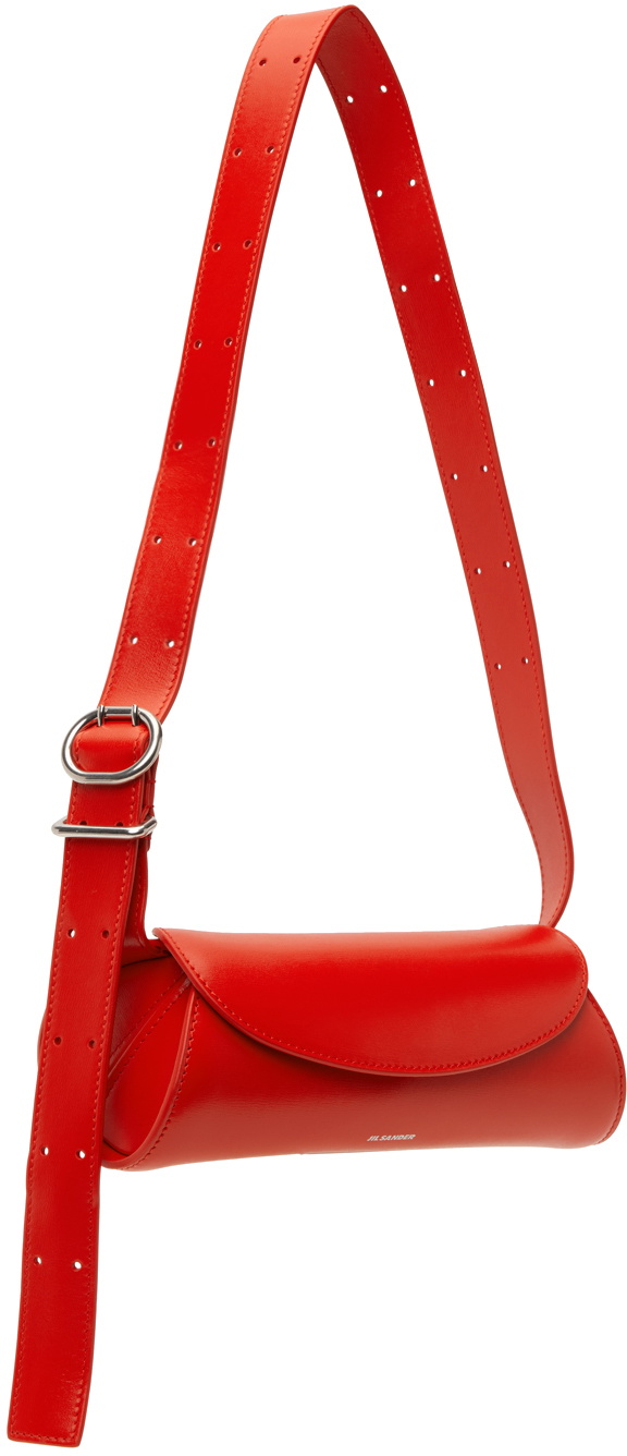 【関税込み】Cannolo Mini Purse - Jil Sander - Leather - Red JIL SANDER Cannolo Mini $1490 Cedar Red Leather Handbag New