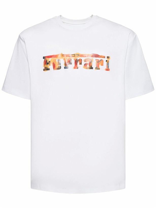 Photo: FERRARI - Logo Oversize Cotton Jersey T-shirt