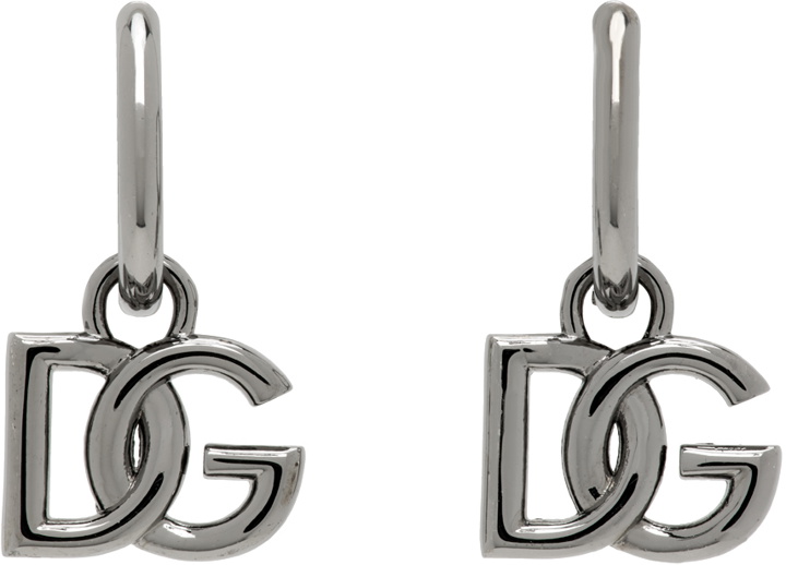 Photo: Dolce&Gabbana Gunmetal DG Logo Earrings