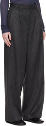 AURALEE Gray Cashmere Moleskin Two-Tuck Trousers