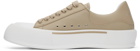 Alexander McQueen Beige Leather Colored Stripe Sneakers