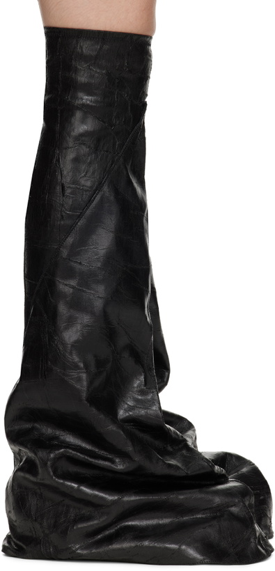 Photo: Rick Owens DRKSHDW Black Porterville Fetish Tall Boots