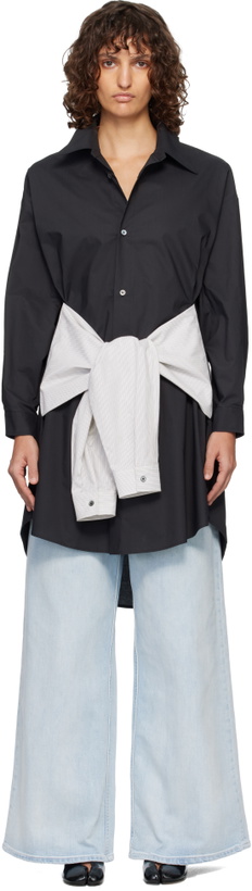 Photo: MM6 Maison Margiela Black Multi Wear Cotton Poplin Minidress