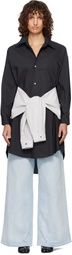 MM6 Maison Margiela Black Multi Wear Cotton Poplin Minidress