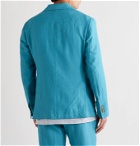 MAN 1924 - Kennedy Slim-Fit Unstructured Linen Suit Jacket - Blue