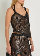 Pucci Sequin-embellished Tulle top Black